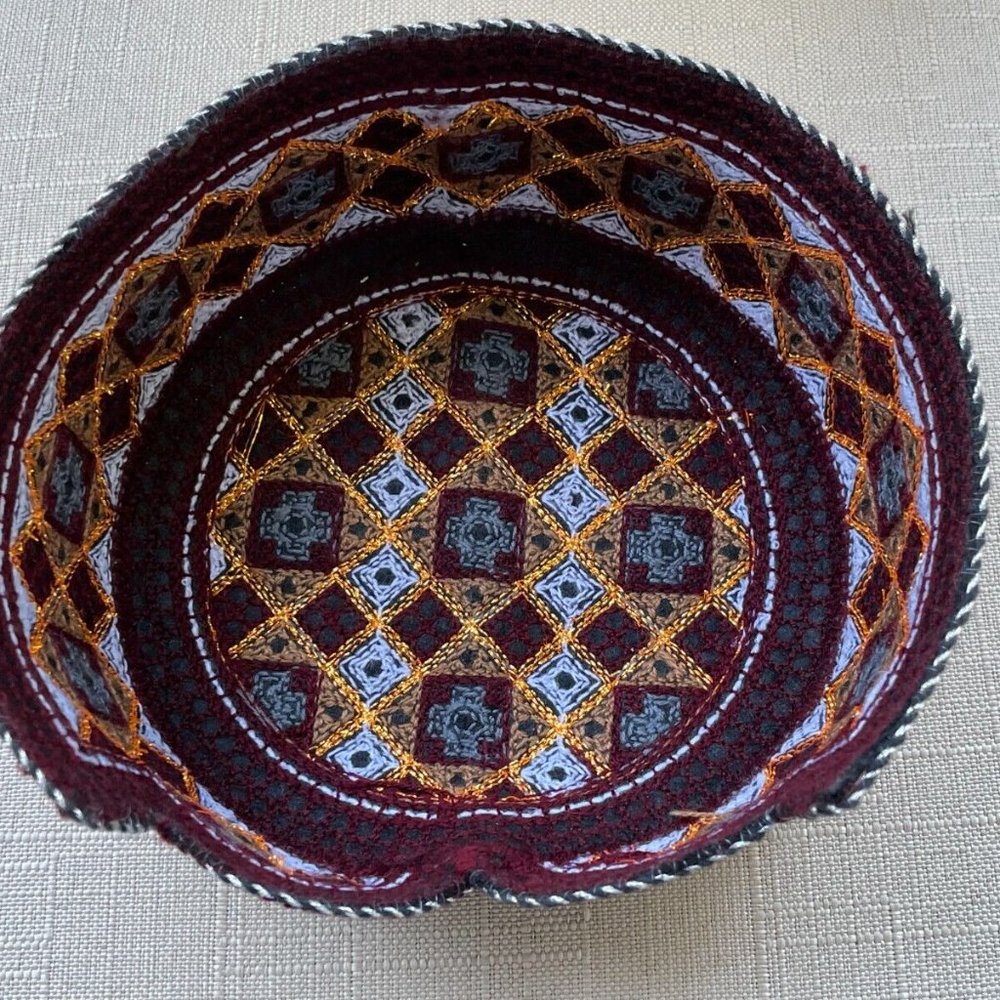 Handmade Men Hat Embroidery Cultural Round Cap Sindhi Hat New - Picture 9 of 10